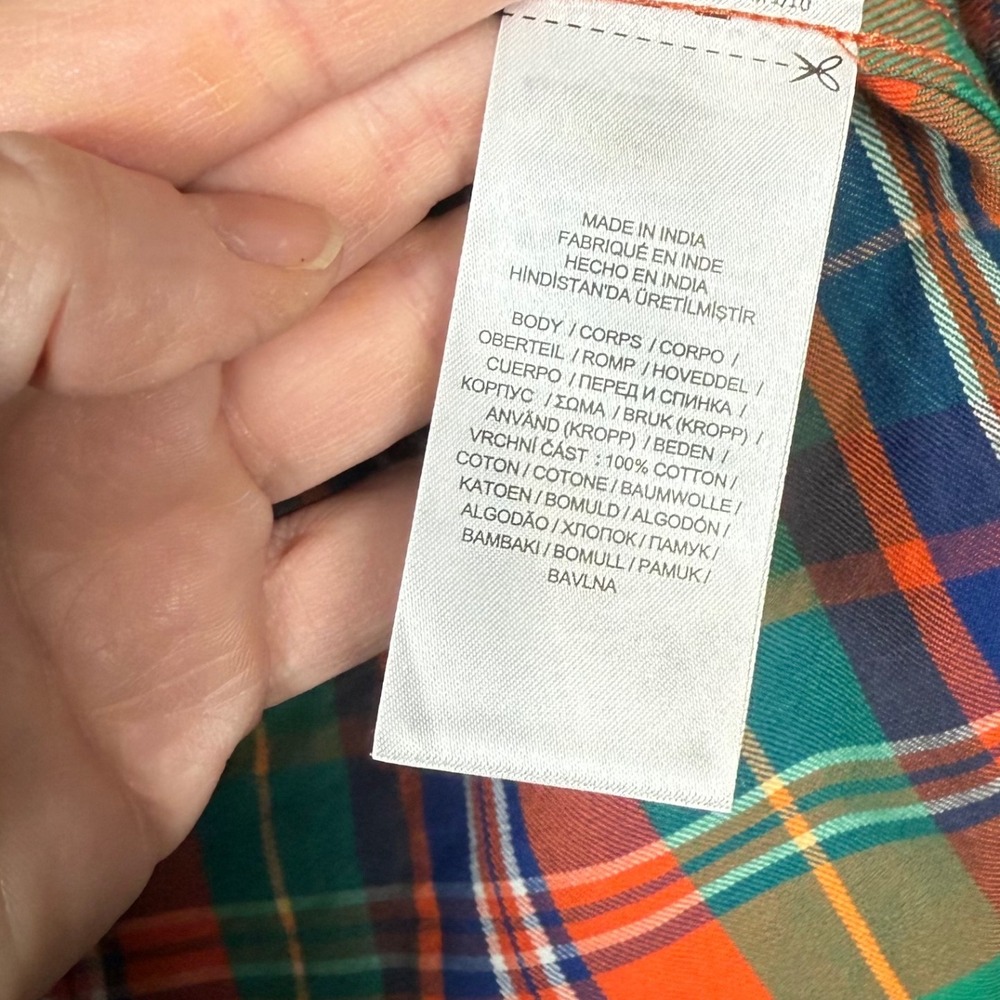 Lauren Ralph Lauren Vibrant Plaid Cotton Twill Button Down Shirt Medium - Picture 7 of 10